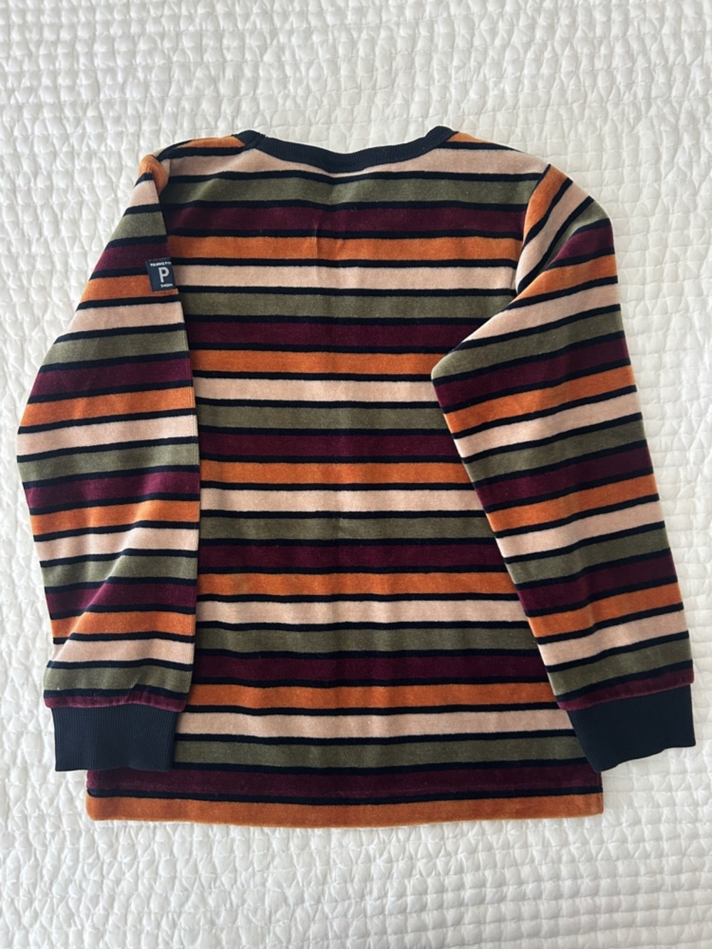 Polarn O. Pyret Multicolor Striped Long-Sleeve Top - Navy Trim - Picture 3 of 5